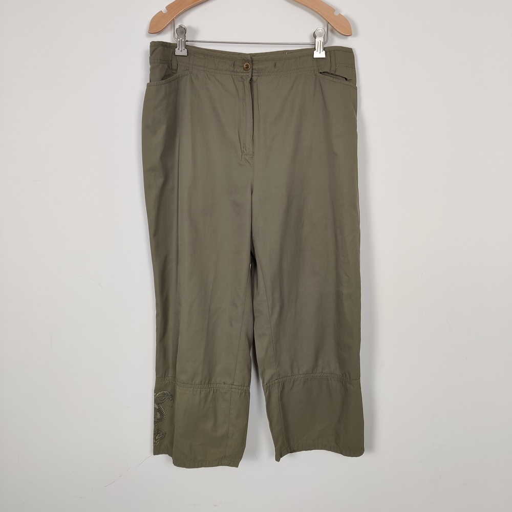 Eric Alexandre Embroidered Cotton Blend Cropped Pants Size EU 44 Y2K Swiftie